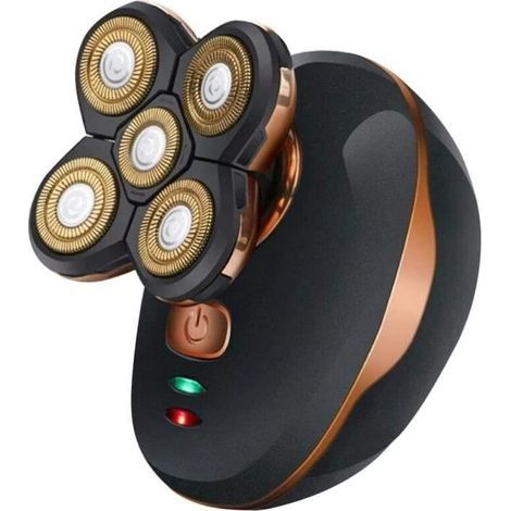 Elektrischer 5-Kopf-Rasierer für Herren, Rasierer für Männer mit Glatze, wasserdicht, wiederaufladbar, Rotationsrasierer, Trimmer, Haarschneider (1/4)