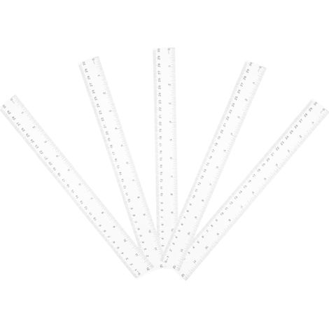 Lot de 5 règles transparentes en plastique pour mesurer et (1/5)