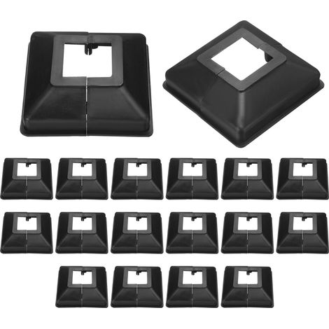 24Pcs Cache-Base De Poteau Jupe De Poteau En PVC Style Fendu Noir (1/5)
