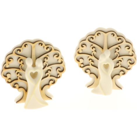 ETM Lovers Coppia Albero Nozze Sposi H 8,5 Cm Porcellana 2 Pz