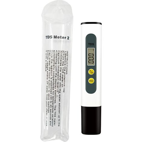 Détecteur de qualité de l'eau avec écran LCD, stylo de détection à deux boutons pour réservoir d'eau potable de piscine (1 noir) (1/5)