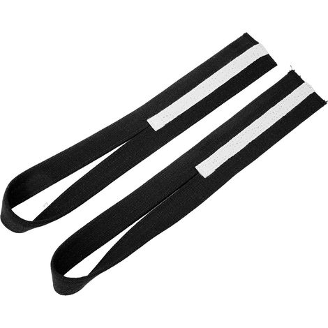 Lot de 2 sangles de levage en toile antidérapante pour poignets, renforçant la résistance et la forme des enroulements, pour le levage de poids (noir). (1/5)