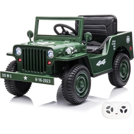 Macchina Elettrica dell'Esercito per Bambini 12V - 1-6 anni -