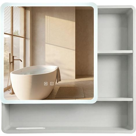 Mobiletto Con Specchio Rea M1016-70 70X65 Led White (1/5)