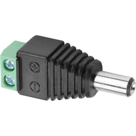 Lot de 10 connecteurs mâles d'alimentation CC pour caméras de vidéosurveillance (5,5 x 2,1 mm).