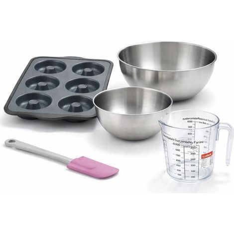 Set de 5 ustensiles de pâtisserie moule à gâteaux 2 bols spatule pâtisserie et verre doseur Silicone fibre de verre Silicone fibre de verre Zenker Silicone fibre de verre (1/5)