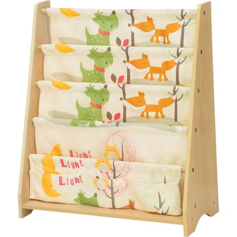 Bibliothèque pour Enfants, Étagère à 4 Niveaux pour Livres, Fournitures Scolaires pour Chambre d’Enfant, Garderie, École Maternelle, Multi-Couleurs, Couleur Bois Naturel d’érable GKR71YL (1/5)