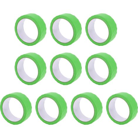 Lot de 10 rouleaux de ruban de masquage multi-surfaces, vert, idéal pour carrelage et verre.