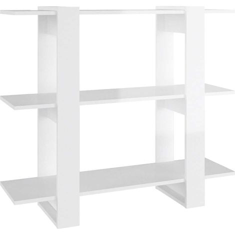Maison Exclusive - Bücherregal/Raumteiler Hochglanz-Weiß 100x30x8 (1/5)