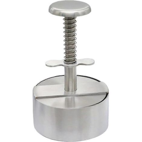Presse à hamburger réglable avec bouton à ressort, en acier inoxydable antiadhésif, 8 cm