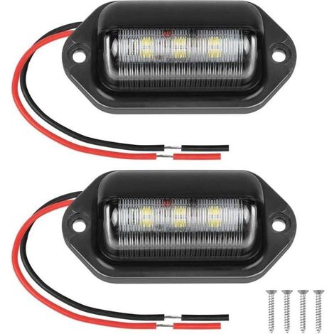 Éclairage de plaque d'immatriculation à LED, 2 x 6500 K, 400 lm, feu arrière blanc, 12 V, CANBUS intégré, pour camping-cars, fourgonnettes, camions, SUV, remorques, caravanes (1/5)