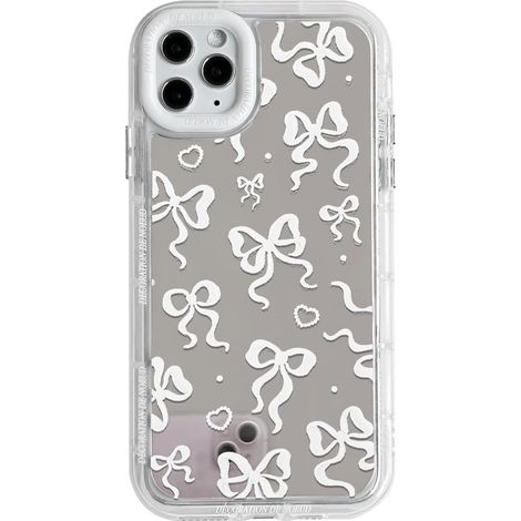 Coque compatible avec iPhone 11 Pro Max, motif mignon de nœud papillon et cœur avec miroir, design ruban, protection antichoc pour iPhone 11 Pro Max (1/5)