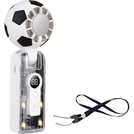 Ventilador portátil con los colores del Mundial de Fútbol 2026, batería de 3600 mAh, ideal para los días de partido, recargable por USB, regalo perfecto para los aficionados al fútbol, color blanco.
