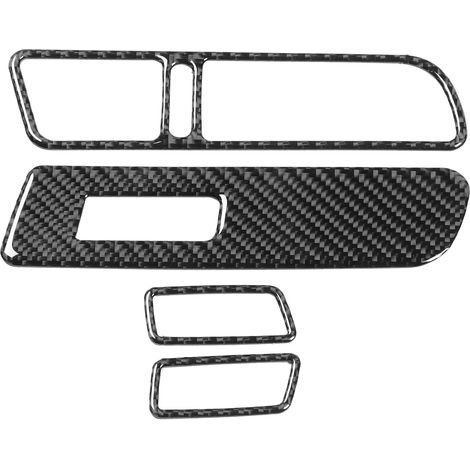 4 pièces Fibre de Carbone Couvercle Panneau Interrupteur Lève-Vitre Garniture Intérieure Auto Décoration (1/5)