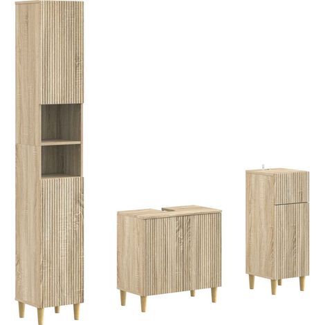 Maison Exclusive - Set di armadietti da bagno in 3 pezzi ARNHEM (1/5)