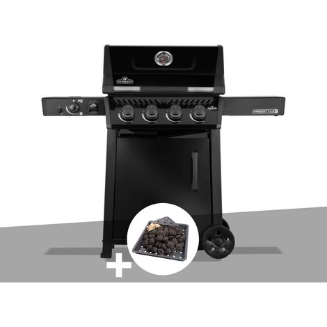 Barbecue gaz Freestyle 425 noir PRO 4 brûleurs + 1 sizzle zone + Plateau charbon - Napoléon