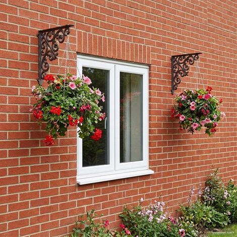 vidaXL Soportes para estanterías de pared 12 uds. Negro (1/5)