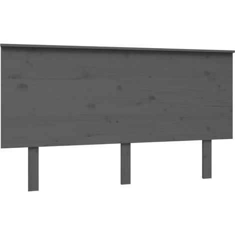 Bed Headboard Grey 144x6x82.5 cm Solid Wood Pine vidaXL