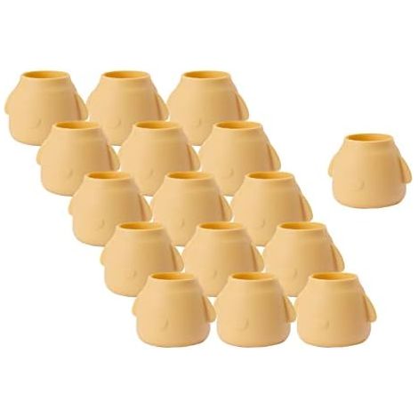 Protection pour pieds de chaise en silicone mignonnes, petites rondes jaunes, 8 pièces x2, résistantes et silencieuses (1/5)
