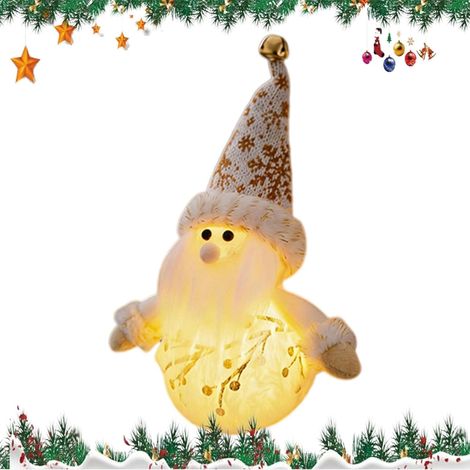 Décorations de Noël en peluche, représentant le Père Noël, des rennes et des bonshommes de neige lumineux. (1/5)