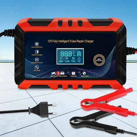 FLITI 12V 6A Intelligent Car Battery Charger with Automatic Pulse Repair and LCD Display for Motorcycles (1/5)