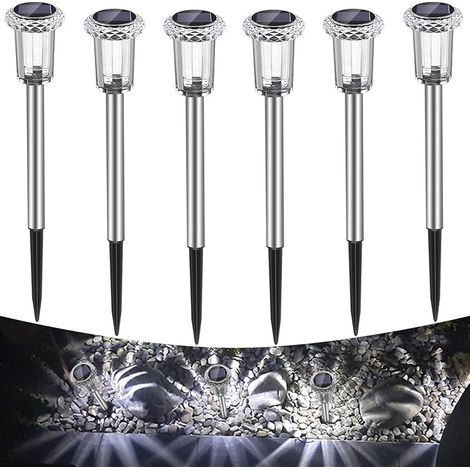 solaires pour extérieur voiture Blanc froid Étanche IP65 Sans fil Pour jardin, balcon, allée, chemin, arbres, pelouse, arbustes Lot de 6 lampes (1/5)