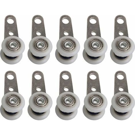 Lot De 10 Roulettes Pour Baies Vitres Ou Portes Coulissantes - En Mtal Et En Plastique - 4,5 X 1,9 cm (1/5)