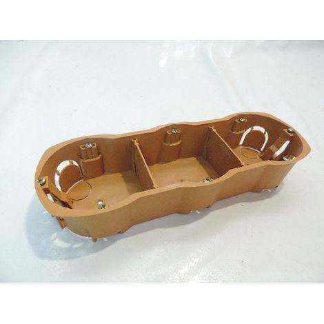 Boite d'encastrement triple placo 3 postes standard entraxe 71mm prof 40mm Ø 68mm marron SIB ADR P13971