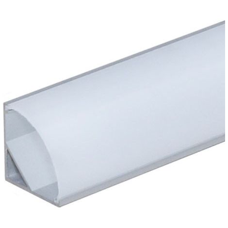 Profilo in alluminio Angolo anodizzato 45° diffusore bianco per nastro LED 2m (1/3)