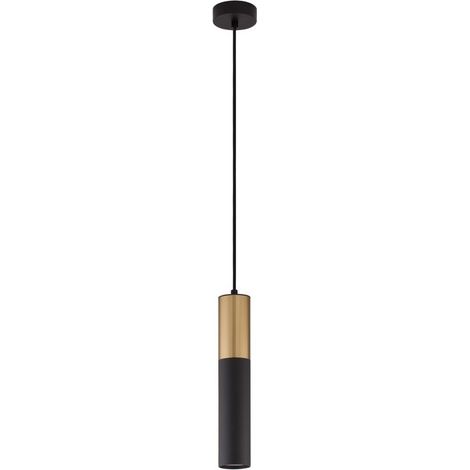 Merano Knoxville 5.6cm Long Slim Suspension Plafonnier Sandy Noir, Or Aluminium LED GU10 1x10W