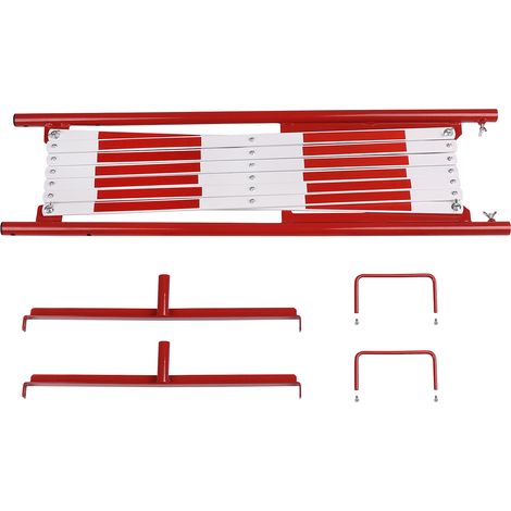 Portail à ciseaux L3600 x H1000 mm avec support rouge/blanc