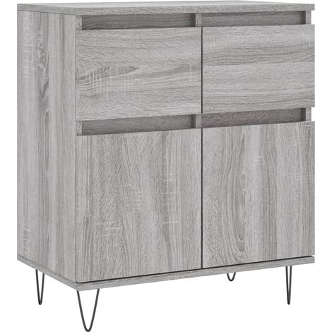 Credenza cassettiera mobile contenitore organizer cucina soggiorno salotto sonoma 60 x 35 x 70 cm legno ingegnerizzato grigio 020036401