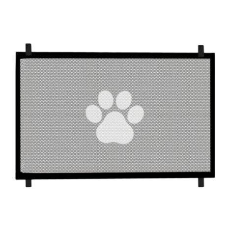 Barrière rétractable en maille polyester avec porte d'accès — Barrière intérieure extensible, Blanc, L 180cm x 78cm ou S 110cm x 78cm (1/4)
