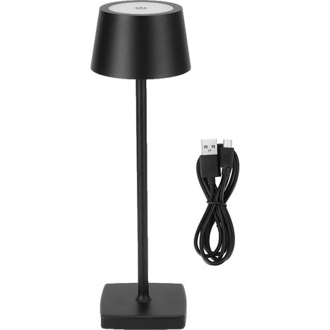 Lampe de bureau LED rechargeable USB pour bar salon lecture, lumière blanc chaud noir. (1/5)