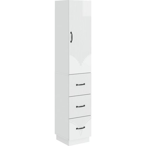 Set di armadi 2 pcs Bianco Lucido 33 x 34,5 x 87 cm vidaXL