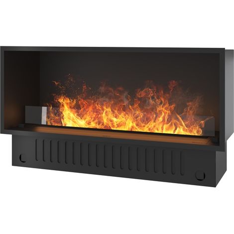 Caminetto a Vapore Acqueo da Incasso Invapo Inside 1200 - Fiamma Multicolore, Effetto 3D e Controllo App, Serbatoio 2.4l - 123cm