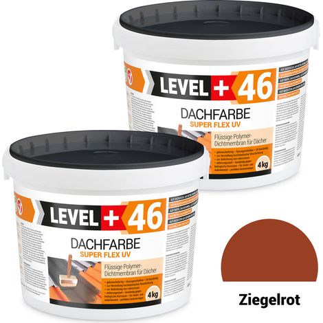 LEVEL+ Dachfarbe Sockelfarbe elastische Dicht-Polymermembrane L+46 ZIEGELROT - 8KG (1/4)