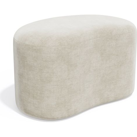 Pouf 60cm en velours crème (1/5)