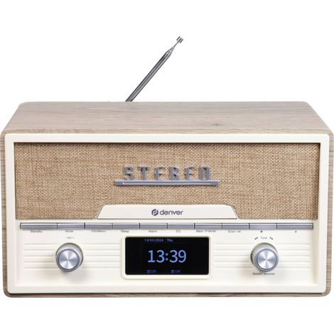 Denver MDA-525LW LIGHT WOOD Radio de table DAB+, FM bois (clair) Y692463 (1/5)