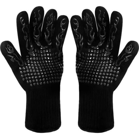 Gants de barbecue, gants de four, gants de cuisine, gants de cuisson,1 paire de gants en silicone antidérapant (1/4)