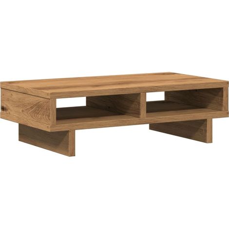 Supporto per monitor tavolo mobile ufficio artigianato 50 x 27 x 15 cm legno ingegnerizzato marrone 020044915