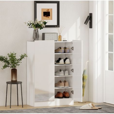 Zapatero de 5 niveles para 20 pares, estantes regulables, 72 x 34,5 x 103 cm, blanco OKMYHOME (1/5)