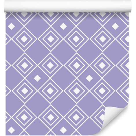 Carta da parati con motivo geometrico blu e bianco per soggiorno e camera da letto, 50x1000 cm (1/5)