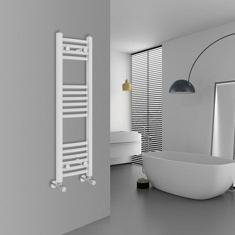WarmeHaus Curved White Bathroom Ladder Radiator 1000x300mm (1/5)