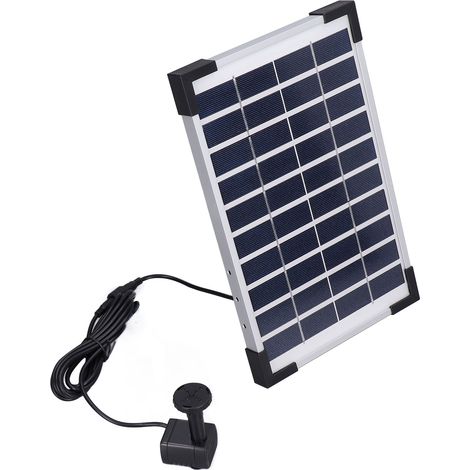 Kit de fontaine solaire flottante 10V 5W avec pompe à eau pour jardins, piscines et aquariums. (1/5)