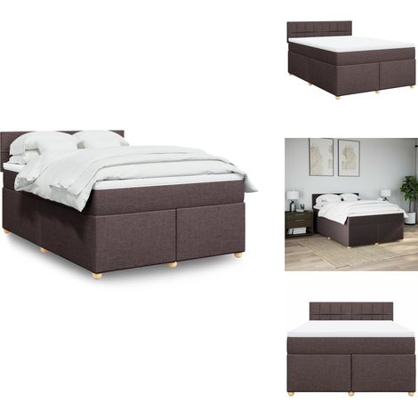 Sommier à lattes de lit avec matelas Marron foncé 160x200 cm - Sommier À Lattes De Lit - Sommiers À Lattes De Lit - Lit - Meuble De Chambre À Coucher (1/5)