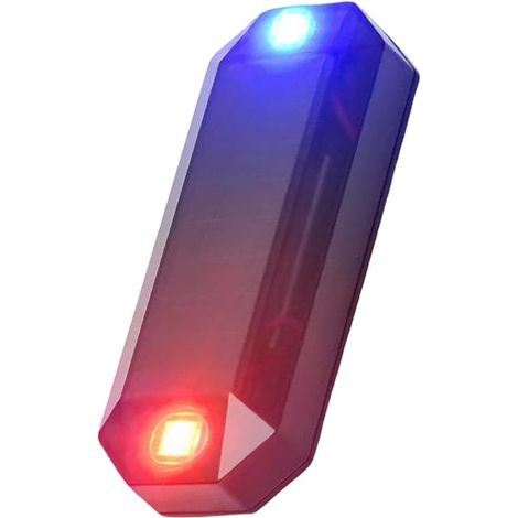 SHINING HOUSEAlarme de voiture - Voyant d'avertissement solaire Facile à installer Alarme de moto LED Lumière rouge et lumière bleue