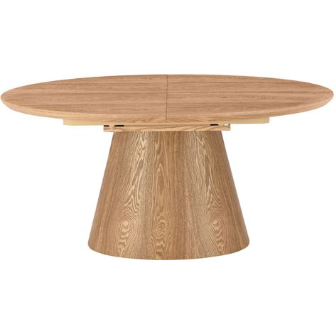 Table à manger extensible 6 à 8 personnes ovale en bois - Bois clair - Cami