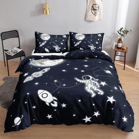 Bettwäsche-Set Weltraum-Astronaut 135x200cm mit Kissenbezug 80x80cm