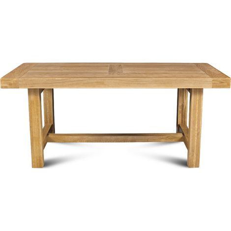 Hellin – Table extensible en chêne massif L180 – Assemblage traditionnel tenon-mortaise – Capacité 8 à 12 personnes – Finition semi-antiquaire